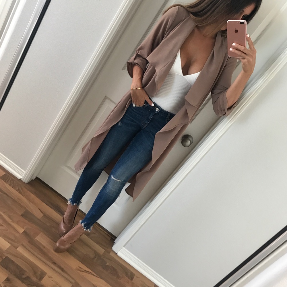Mocha Flowey Duster Jacket
